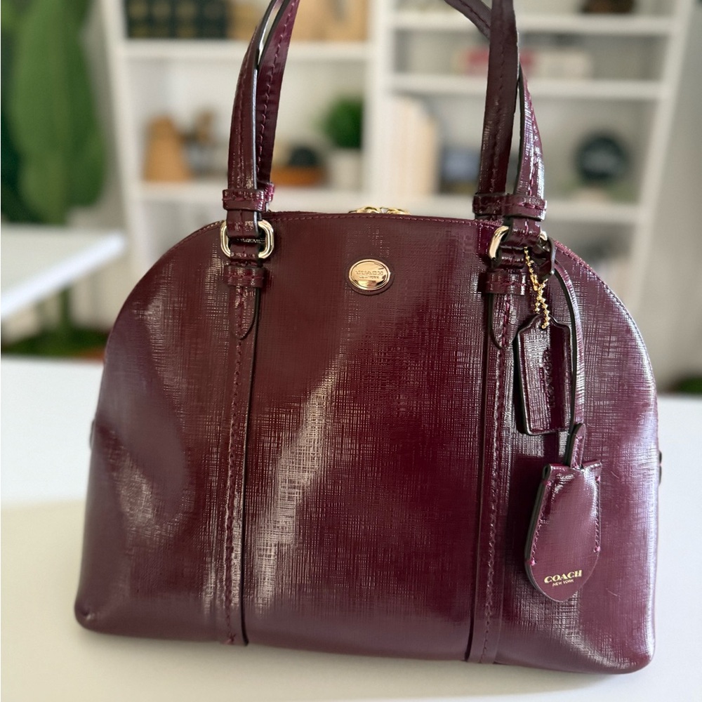 Coach Deep Burgundy Leather Satchel